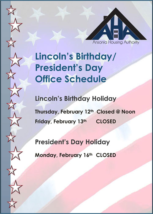 Lincoln Birthday and President's Day Office Closure